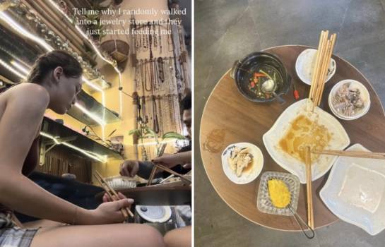 Foreign tourist surprised to be served lunch after walking into jewelry shop in Hoi An